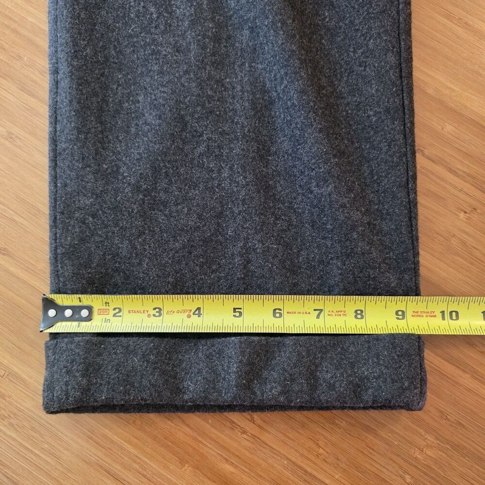 Vtg Nautica 36x34 Charcoal Wool Flannel Pleated Cuffed Baggy High Waist Pants - Picture 7 of 16
